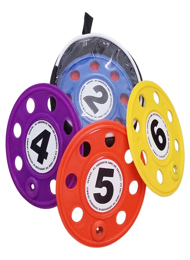 Fitfix Diving Discs with Numbers for Swimming Pool and Water Fun/Best for Summer Pool Parties, Water Adventures - Set of 6 Made in India,for Kid,Multicolor - Image 5